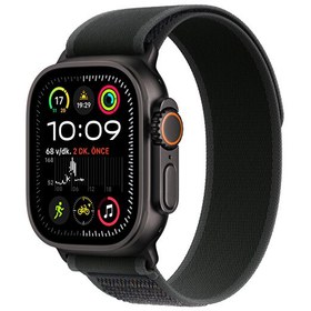 Resim Apple Watch Ultra 2 GPS + Cellular 49mm Siyah Titanyum Kasa ve Siyah Trail Loop - M/L Apple