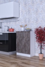 Resim mokaparkavm Masal Çok Amaçlı Dolap 2 Raflı 2 Kapaklı Mutfak Balkon Banyo Mokas1002 