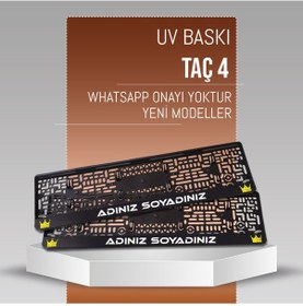 Resim Taç 4 Plakalık, 2 Adet Premium Uv Baskı, Plakalıkhane 