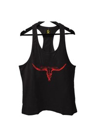 Resim Top Glory Hornr Siyah Gym Fitness Tank Top Sporcu Atleti Siyah - Kırmızı 