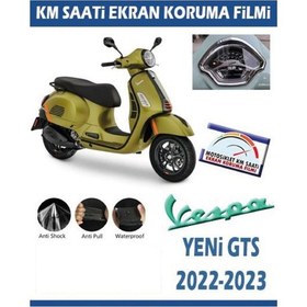 Resim Piaggio Vespa Yeni Gts 2022-2023 Motosiklet Ekran Km Koruyucu 