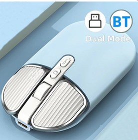 Resim Oldfriend Mavi Kablosuz Bluetooth Mouse 2.4ghz Slim Sessiz Fare Çift Modlu Ergonomik Laptop Pc Tablet Telefon Diğer 