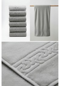 Resim 6'lı Rita Gri El Havlusu - 50x90 Cm, 240gr, %100 Pamuk, Spa Ve Otel Havlusu, Günlük Kullanıma Uygun Gri 