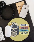 Resim WuW Yakışıklı Ve Müthiş Kurukafa Yuvarlak Mouse Pad 