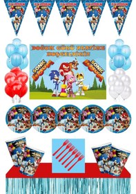 Resim Sonic Boom Doğum Günü 24 Kişilik 50X70 Cm Afişli Sonic Boom Parti N11.10785 