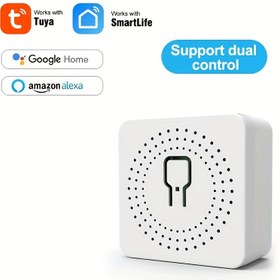 Resim 2 Yönlü Tuya Mini WiFi Anahtar Modülü Akıllı Kendin Yap Çekiçli Röle 16A Işık Anahtarları Zamanlayıcı Uzaktan Kumanda Açık/Kapalı 