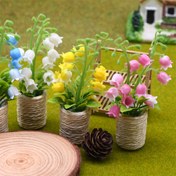 Resim 1 Set Miniature Lily of the Valley Dekor, Karışık Renkli Plastik, Cep Bahçesi Yard Manzara Yeşillik Aksesuarları, Cottage Süsü, Festive Mini Sahne DIY Parçaları Bebek Evi Dekorasyonları için 