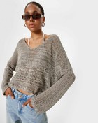 Resim Ajurlu Kazak V Yaka Çan Kol Akrilik Karışımlı 