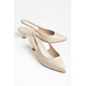 Resim Suins Shoes Suins Monica Model Kadın Mini Topuklu Lastikli Stiletto Ayakkabı Ten 