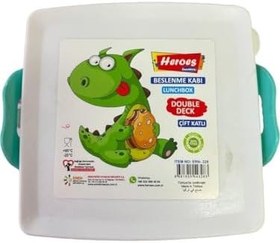 Resim Çift Katlı Beslenme Kabı, Çocuklar için Öğle Yemeği Kutusu 