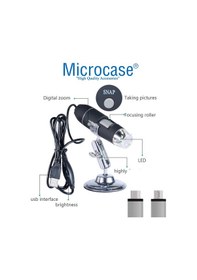 Resim Type-c Micro Otg'li 1000x 8 Led Dijital Microscobe Al4076 
