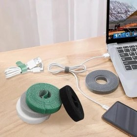 Resim Lidyahan Store Cırt Cırt Sabitleyici Kablo Düzenleyici 5 Metre x 1cm Kanca ve Döngü Kayışları, Tekrar Kullanılabilir, Çift Taraflı Kanca Rulo Düzenleyici Kayışlar, Bağlama Bandı (Beyaz) 