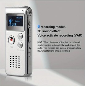 Resim Dream011 8gb 6 Kayıt Modlu 650 Saat Şarjlı Ses Kayıt Cihazı Mp3 Çalar Gümüş Set 
