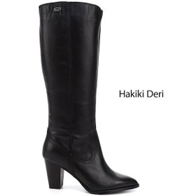 Resim Gönderi(R) Gönderi R Kadın Siyah Sivri Burun Kalın Topuklu Hakiki Deri Çizme Gkzc13446521 Siyah 
