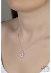 Resim Union Swarovski Zirconia Kadın Kar Tanesi Gümüş Kolye (550094248) 