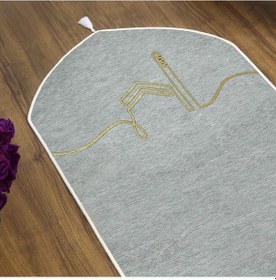 Resim El Kuba Lüks Astarlı Biyeli Seccade Gri 66x125cm 565 Gr 