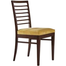 Resim Bengimobilya Sandalye Zus217 Çıta Model Parlak Ceviz Boya Ahşap Kayın Iskelet 