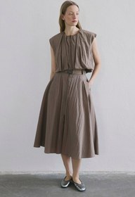 Resim Metal Tokalı Kloş Midi Camel Etek - CAMEL / 34 