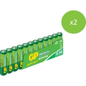 Resim Gp 24'lü Greencell Aa Boy Kalem Çinko Karbon Pil (GP15G-VS12) 