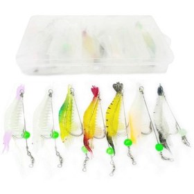 Resim Fosforlu-iğneli Silikon Karides Yapay Yem 10 Adet-kutulu 