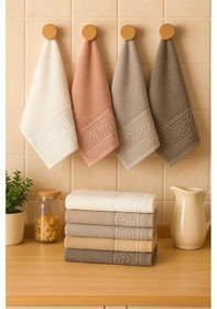 Resim 6 Parça Mutfak Havlusu Seti %100 Pamuklu Dalga Çok Renkli 