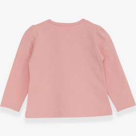 Resim Breeze Kız Bebek Uzun Kollu Tişört Kedicik Baskılı 9 Ay-3 Yaş, Somon-somon Somon 