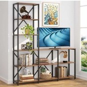 Resim Zizuva Tasarım 9 Raflı L Model Kitaplık Ve Tv Ünitesi 