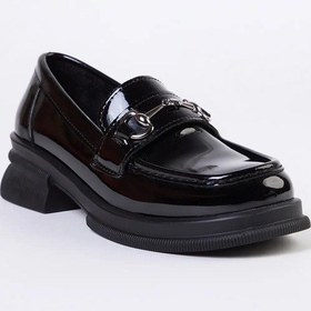 Resim Siyah Tokalı Kalın Taban Kadın Loafer Lfr-0025 Siyah 