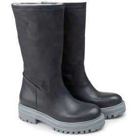 Resim Deery Hakiki Deri Gri Kadın Bot Gri (539875616) Gri 