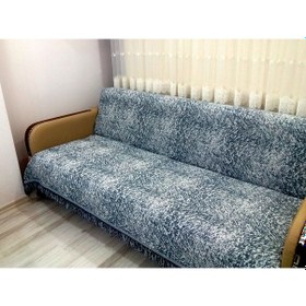 Resim Pamuklu Kaymaz Ebruli Koltuk-çekyat Örtüsüü 15 Renk - Petrol Petrol 