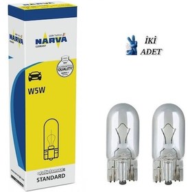 Resim İKİ ADET NARVA 12V. 5W (17177) W5W STANDART DİPSİZ AMPUL 