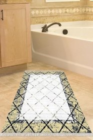 Resim Kaymaz Taban Djt Banyo Halı Star Pamuk Saçaklı Modern M5129 M5129P1-9, Sarı, 50 x 80 