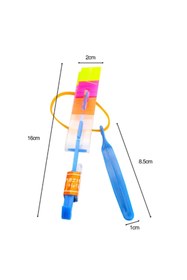Resim oyuncakmarketim Işıklı Sapan Roket Helikopter Işıklı Uçan Oyuncak Parti Hediyesi 12Li Paket 