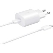 Resim Nevemay Samsung Galaxy S21 Fe 5g Fast Charging 25W Type-C Çıkışlı Kablolu Şarj Aleti Beyaz(Samsung Türkiye Garantili) 