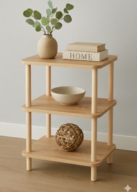 Resim PEKA 2 Raflı Köşe Ve Yan Sehpa – Çok Amaçlı Modern Çevir Kur Fiskos Sehpa 