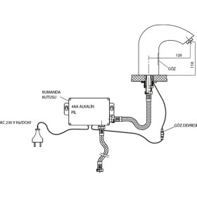 Resim GPD FLB10-2 Fotoselli Lavabo Bataryası Tek Girişli 