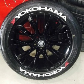 Resim Kom Yokohama Beyaz Kalıcı Lastik Yazısı Yokohama Sticker 8 Kit 