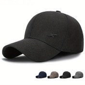 Resim Monochrome Business Baseball Hat Hafif Sert Üst Peaked Şapka Yaz Ayarlanabilir Güneşlik Kap Kadınlar Erkekler Için 