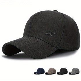 Resim Monochrome Business Baseball Hat Hafif Sert Üst Peaked Şapka Yaz Ayarlanabilir Güneşlik Kap Kadınlar Erkekler Için 