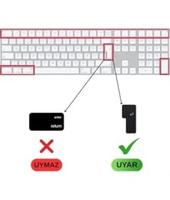 Resim Daisy Home Keyboard 3 A2520 Numerik Türkçe Q Klavye Koruyucu - Iso Ters L Enter Uyumlu Ultra Ince Clear Silikon Kaplama Toz ve Sıvı Koruma Transparent Keyboard Cover Şeffaf 