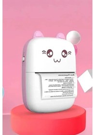 Resim Mini Fotoğraf Yazıcı Kablosuz Etiket Yazıcı Baskı Makinesi Uyumlu iOS Android Uyumlu Termal Printer Pembe 