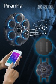 Resim Piranha T‑227 Refleks Geliştirici Boks Eğitim Makinesi | Bluetooth | RGB Işıklı | Müzikli | Eldiven Hediye 