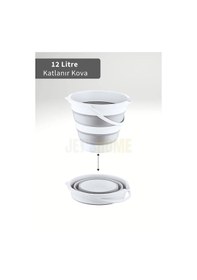 Resim Jet's Home 6'lı Banyo Seti Katlanır Sele Katlanır Badya Katlanır Kova Katlanır Maşrapa Bpa Free Beyaz - Gri 