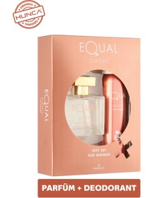 Resim Equal Classic Kadın Parfüm Seti ( Edt Parfüm 75 ml + Deodorant 150 ml ) 