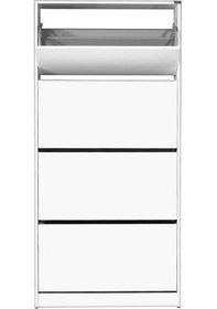 Resim Flat Duo 4 Katlı Geniş Ayakkabılık Dolabı - Beyaz 