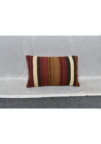 Resim Zehra Abla Halı Yeni El Dokuma Dekoratif Lumbar Kilim Kırlent Yastık Kılıfı 6566 Çok Renkli 