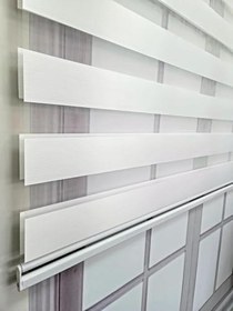 Resim BBB Düz Renk Stor Zebra Perde Sert Plastik Kasalı 110x260 Beyaz 