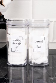 Resim DNS HOME 2'li Banyo Seti Makyaj Pamuğu Ve Pamuk Organizeri Banyo Düzenleyici Mika Set 