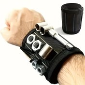 Resim Ayarlabilir Manyetik Alet Tutucu Bileklik - Sürekli Kumaş ile Gömülü Manyetler, Taşınabilir El Aleti Aksesuarı ile Taşınabilir Çanta, DIY, El Sanatları ve Onarım İşleri için Temel Alet Örgütleyicisi - Su Geçirmez, dokumasız Kumaş, Kırmızı, Elle Yıkama veya Kuru Temizleme, Yazısız 