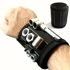 Resim Ayarlabilir Manyetik Alet Tutucu Bileklik - Sürekli Kumaş ile Gömülü Manyetler, Taşınabilir El Aleti Aksesuarı ile Taşınabilir Çanta, DIY, El Sanatları ve Onarım İşleri için Temel Alet Örgütleyicisi - Su Geçirmez, dokumasız Kumaş, Kırmızı, Elle Yıkama veya Kuru Temizleme, Yazısız 